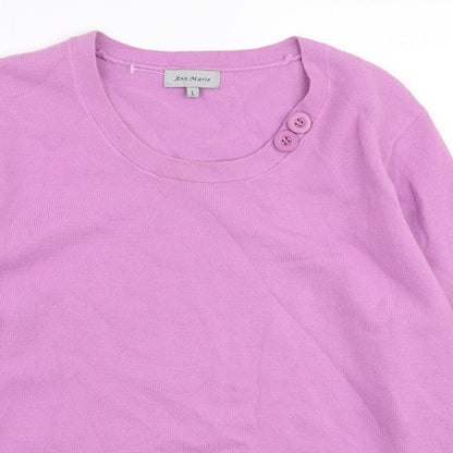 Womens UK Size L Ann Marie Purple Pullover Jumper