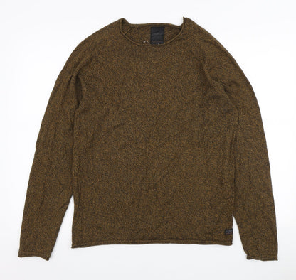 Produkt Mens Yellow Round Neck Cotton Pullover Jumper Size M
