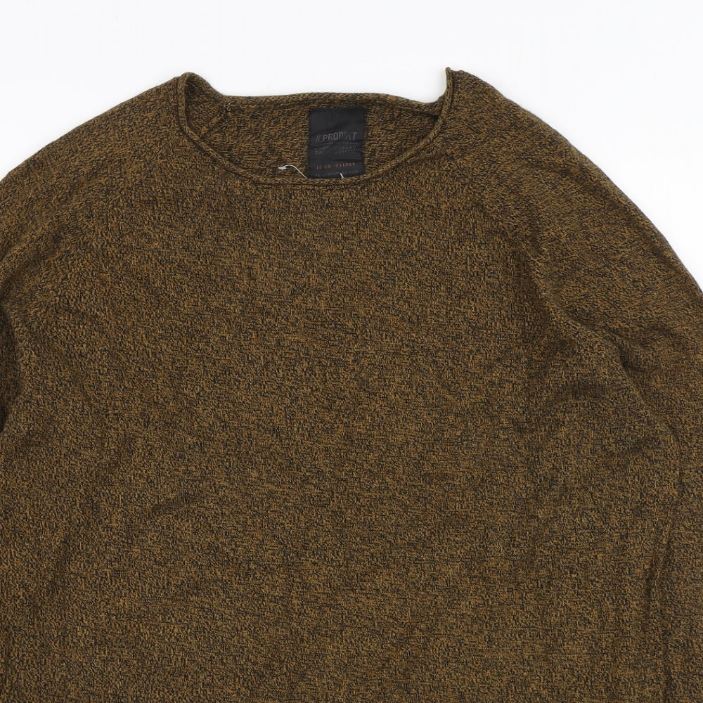 Produkt Mens Yellow Round Neck Cotton Pullover Jumper Size M