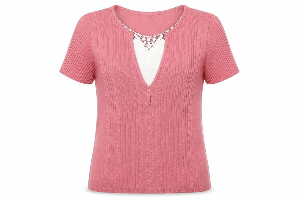 Womens UK Size 10 Damart Pink Basic T-Shirt