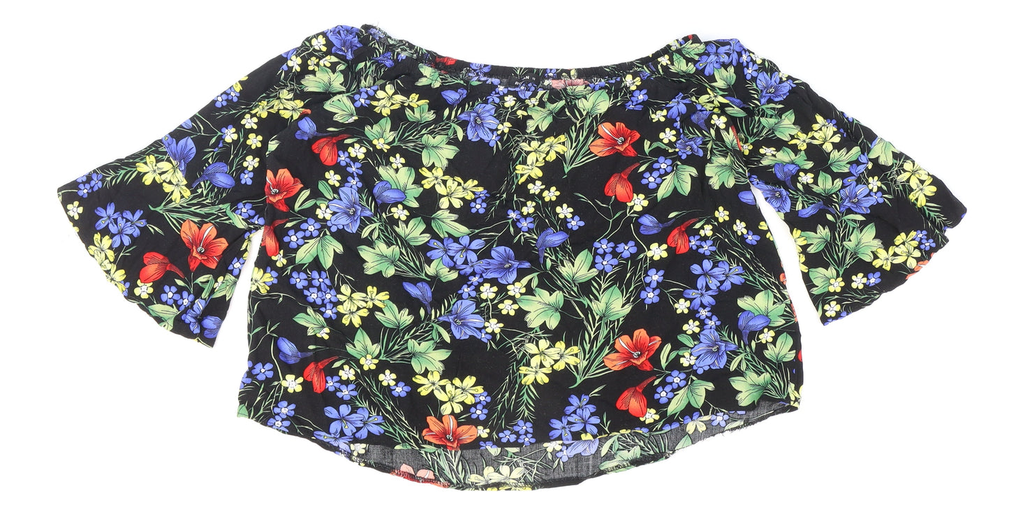 Womens UK Size 12 Roman Multicoloured Basic Blouse
