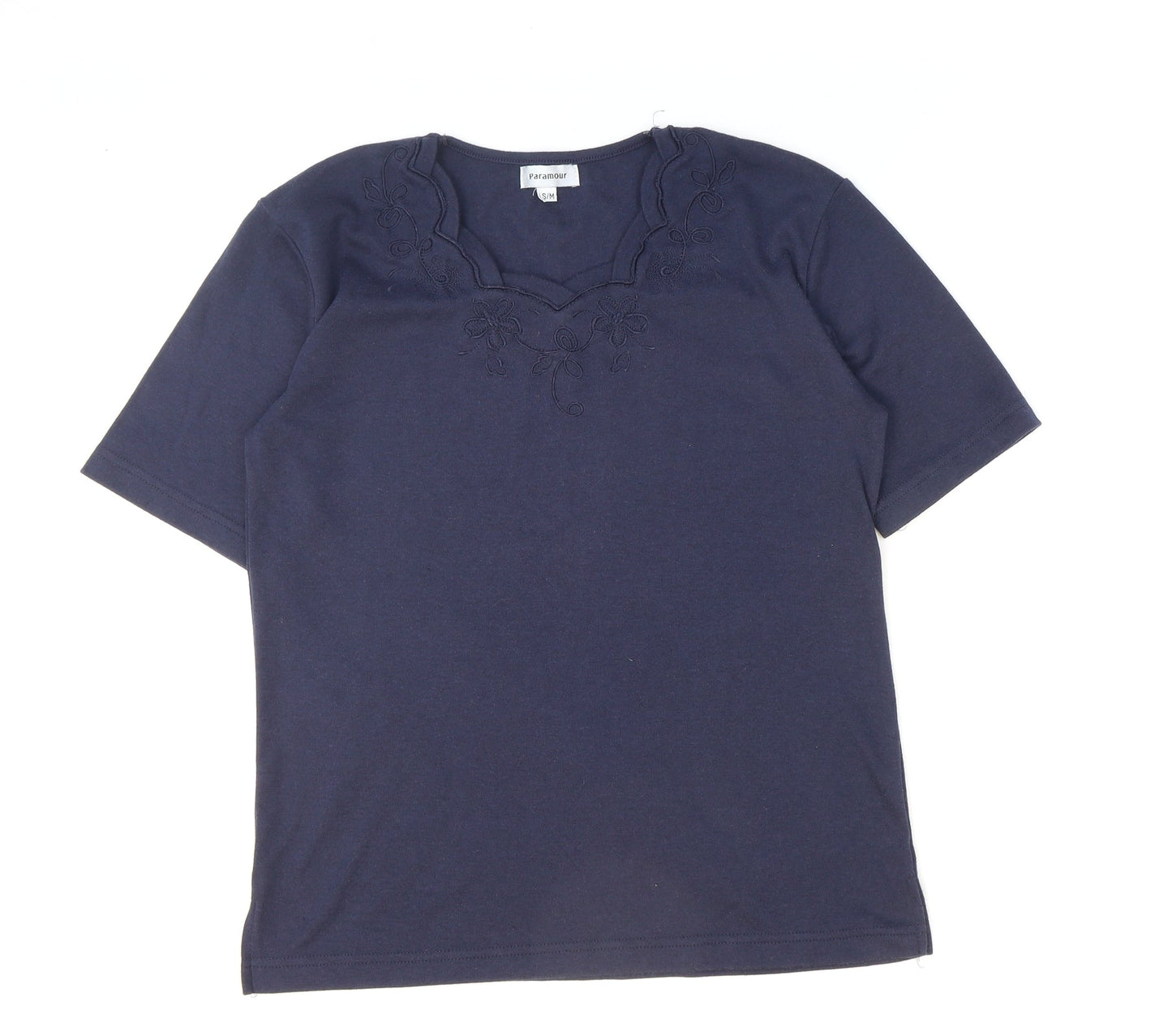 Womens UK Size S Paramour Blue Basic T-Shirt