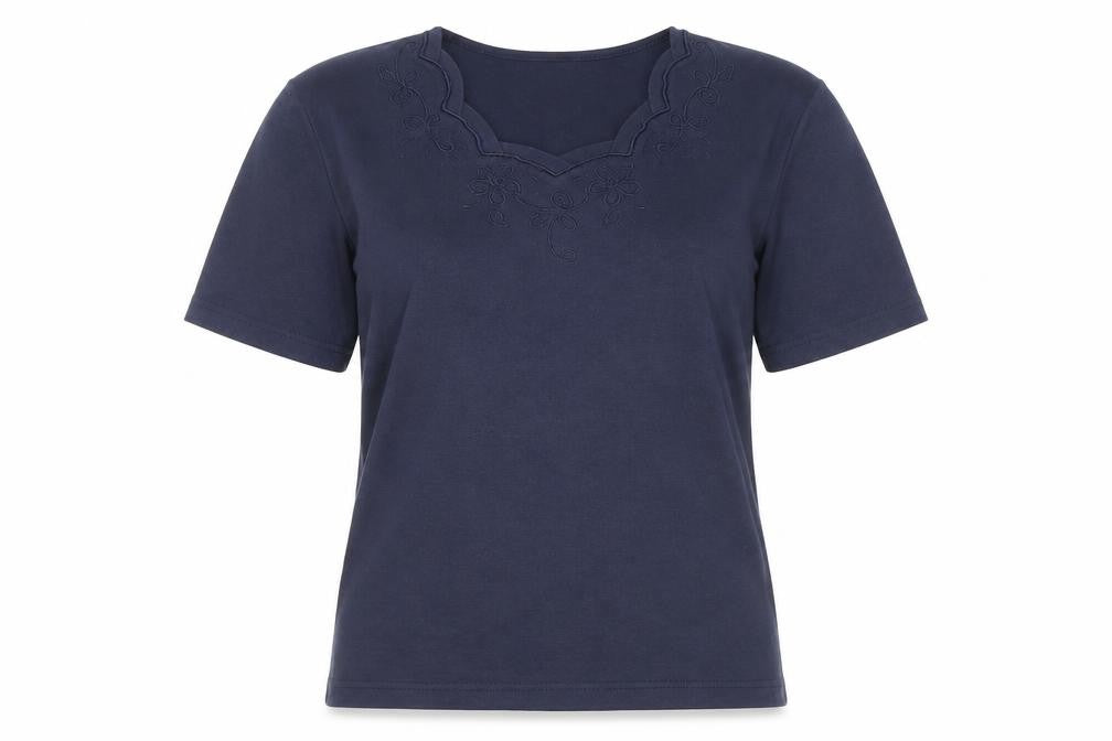 Womens UK Size S Paramour Blue Basic T-Shirt