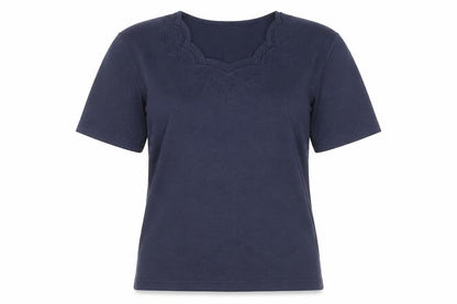 Womens UK Size S Paramour Blue Basic T-Shirt