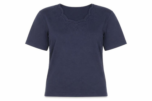 Womens UK Size S Paramour Blue Basic T-Shirt