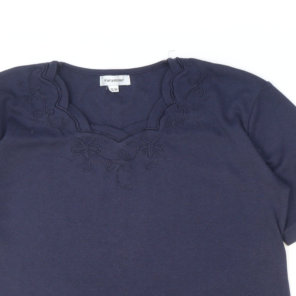 Womens UK Size S Paramour Blue Basic T-Shirt