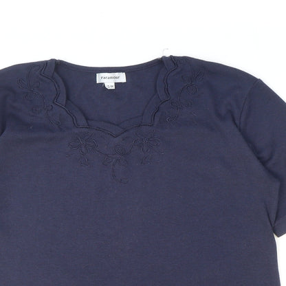 Womens UK Size S Paramour Blue Basic T-Shirt
