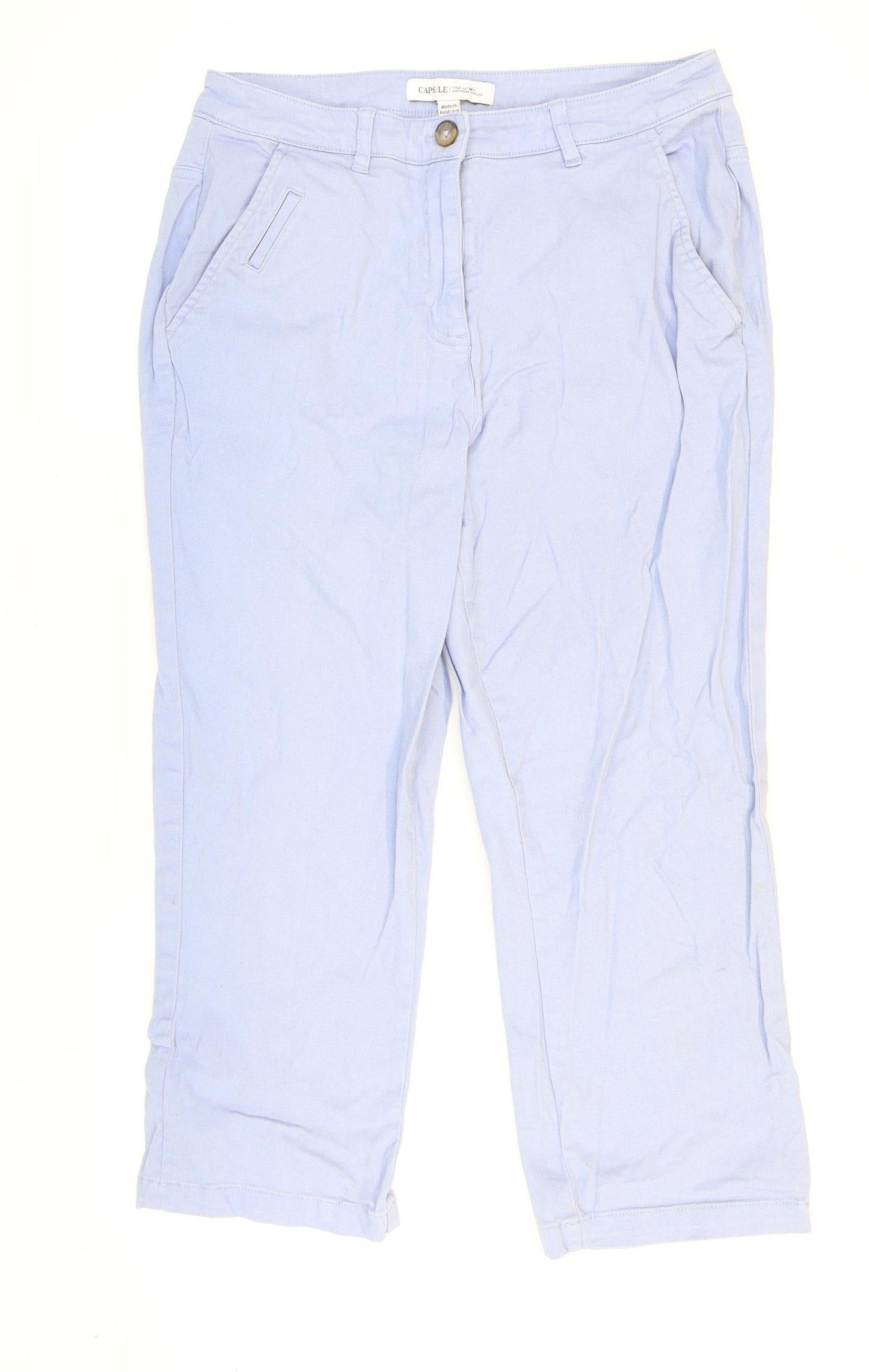 Capsule Womens Blue Cotton Cropped Jeans Size 8 L20 in Regular Zip