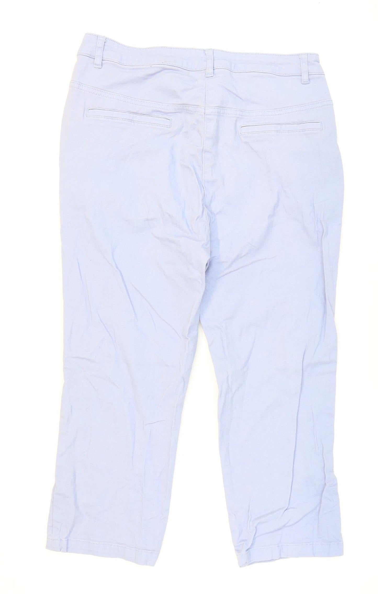 Capsule Womens Blue Cotton Cropped Jeans Size 8 L20 in Regular Zip