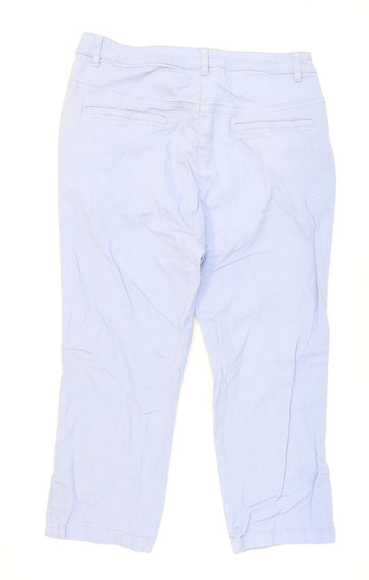 Capsule Womens Blue Cotton Cropped Jeans Size 8 L20 in Regular Zip