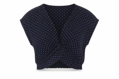 Womens UK Size 4 Zara Blue Cropped Blouse