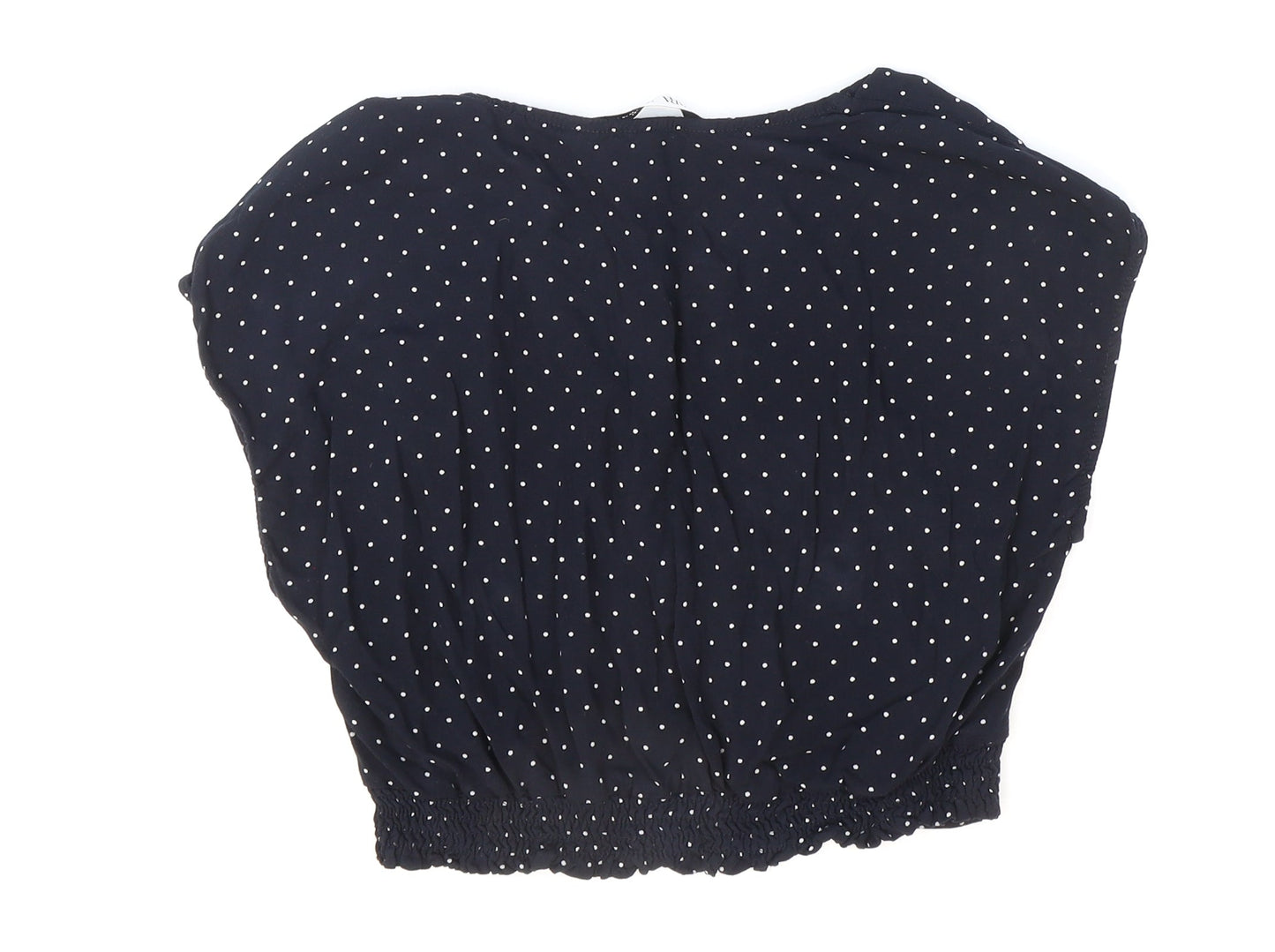 Womens UK Size 4 Zara Blue Cropped Blouse