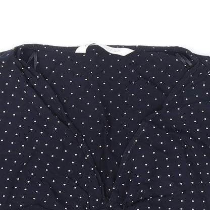 Womens UK Size 4 Zara Blue Cropped Blouse