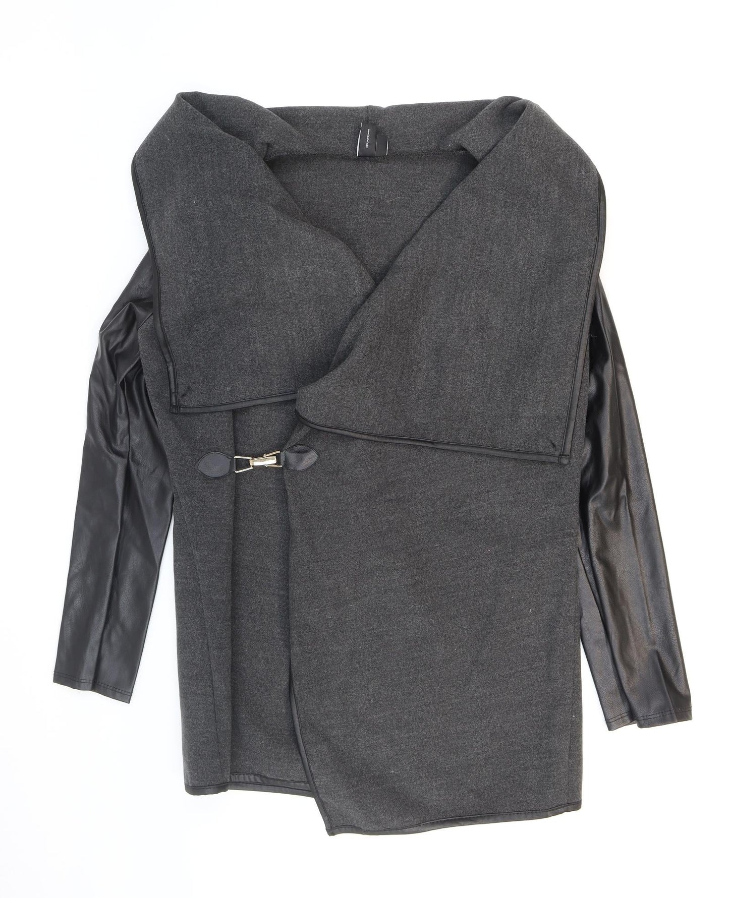 Izabel London Womens Grey Jacket Size 10 Buckle - Faux leather