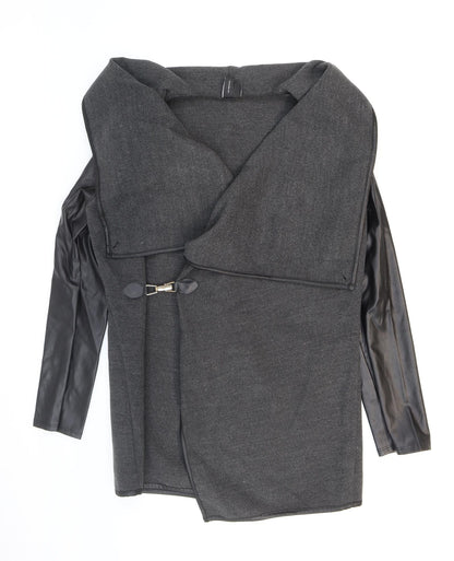 Izabel London Womens Grey Jacket Size 10 Buckle - Faux leather