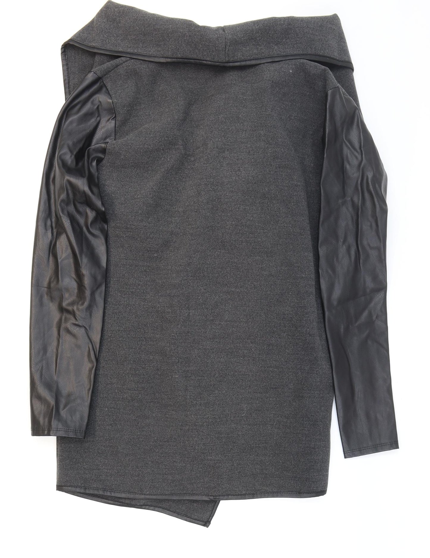 Izabel London Womens Grey Jacket Size 10 Buckle - Faux leather
