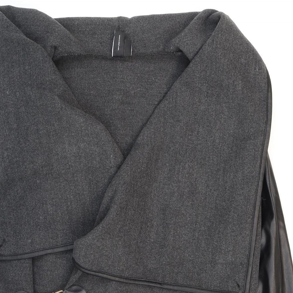 Izabel London Womens Grey Jacket Size 10 Buckle - Faux leather
