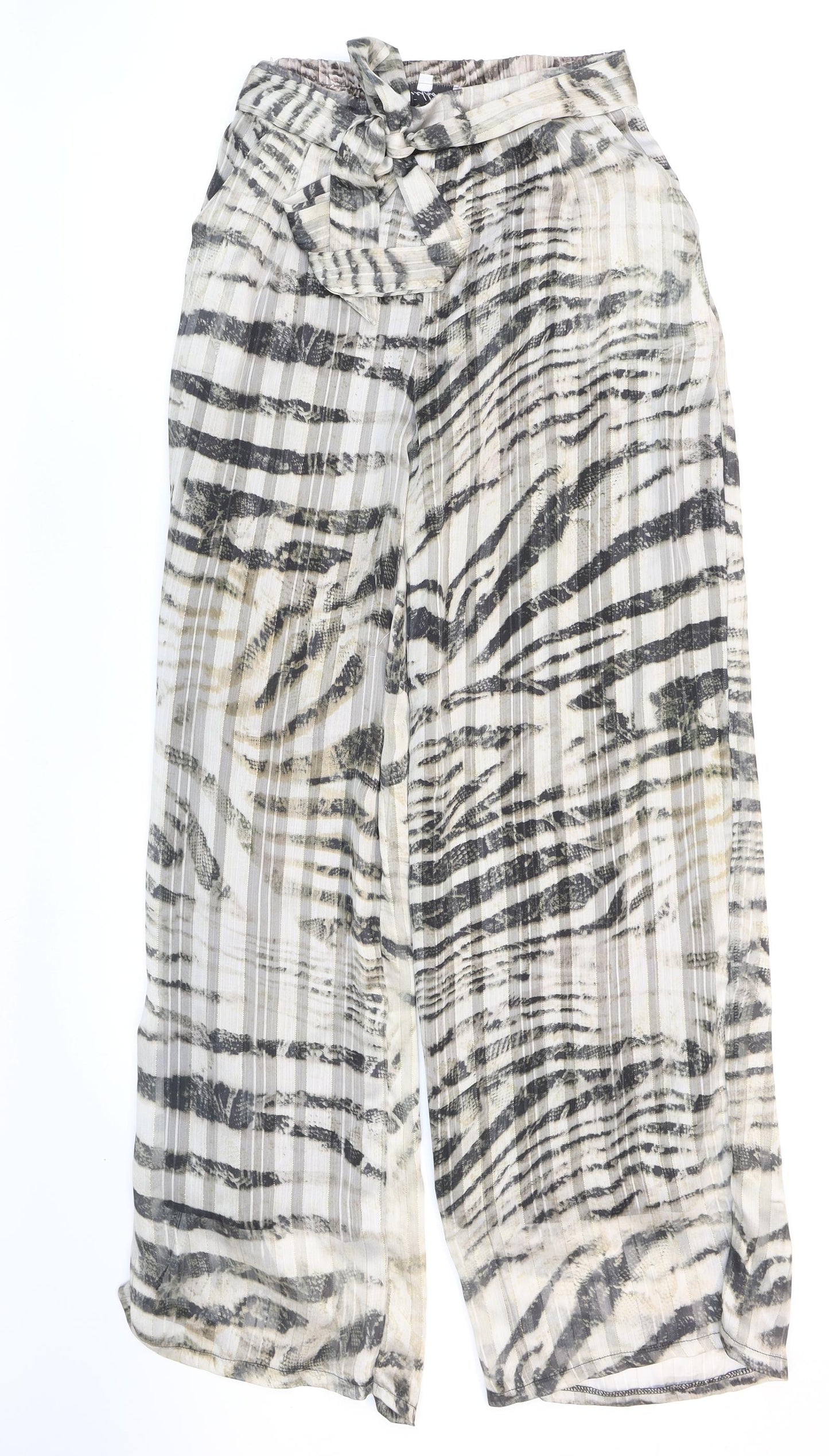 Feelhoo Womens Multicoloured Animal Print Polyester Windbreaker Trousers Size S L30 in Regular Tie