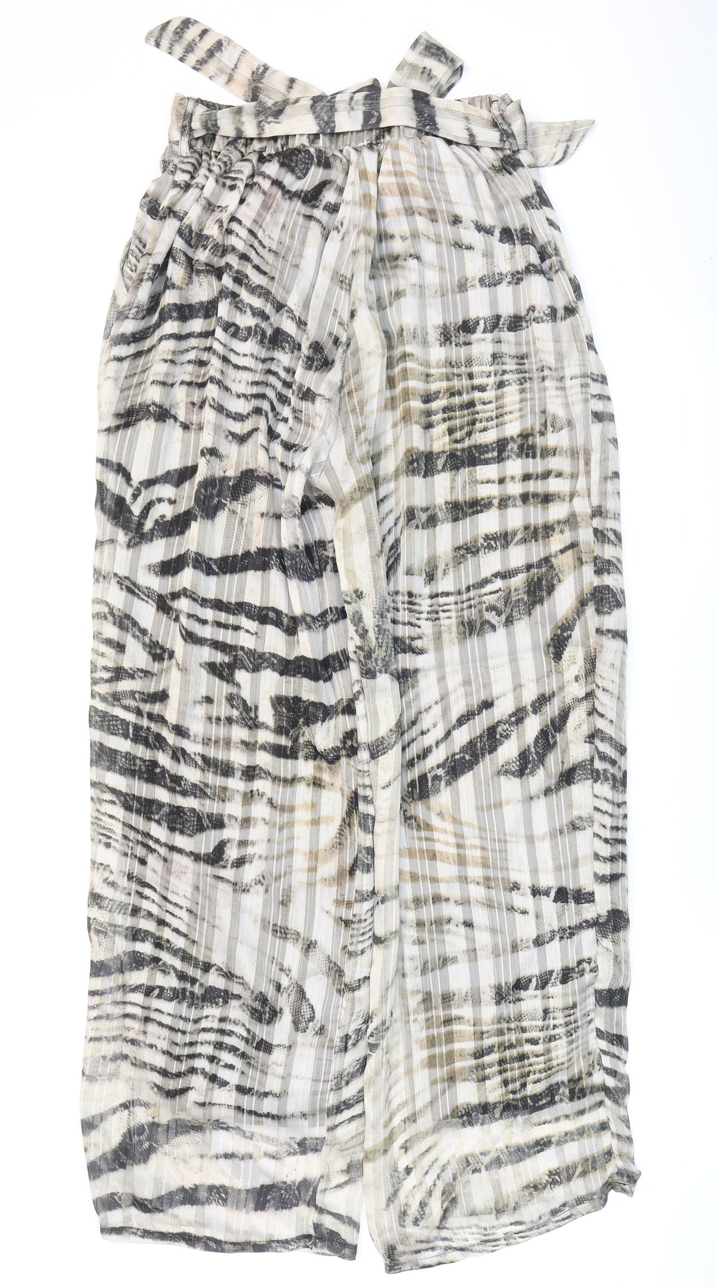 Feelhoo Womens Multicoloured Animal Print Polyester Windbreaker Trousers Size S L30 in Regular Tie
