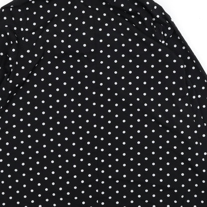 Glamorous Womens Black Polka Dot Polyester Shirt Dress Size M Collared Button