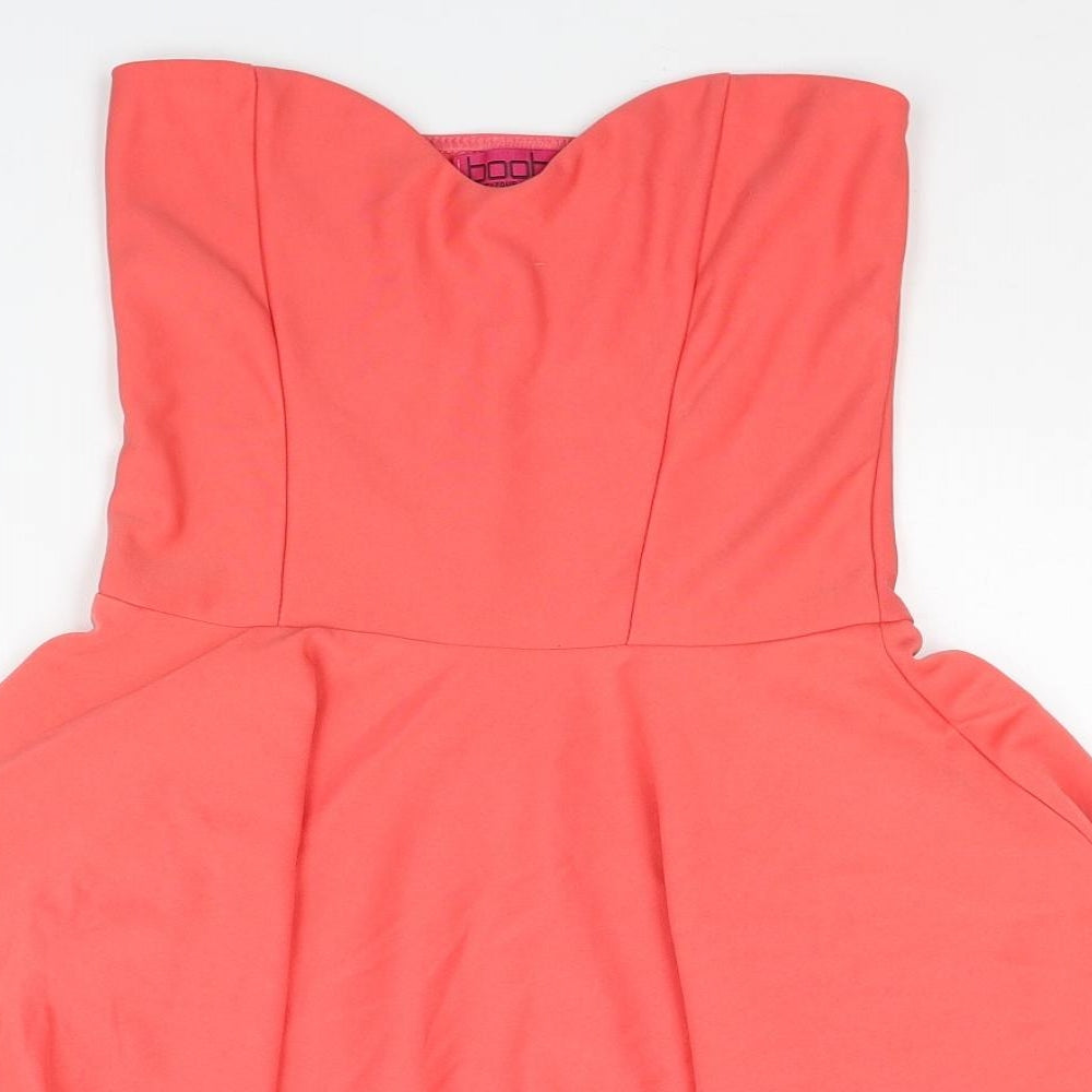 Boohoo Womens Pink Polyester Fit & Flare Size 12 Sweetheart Pullover