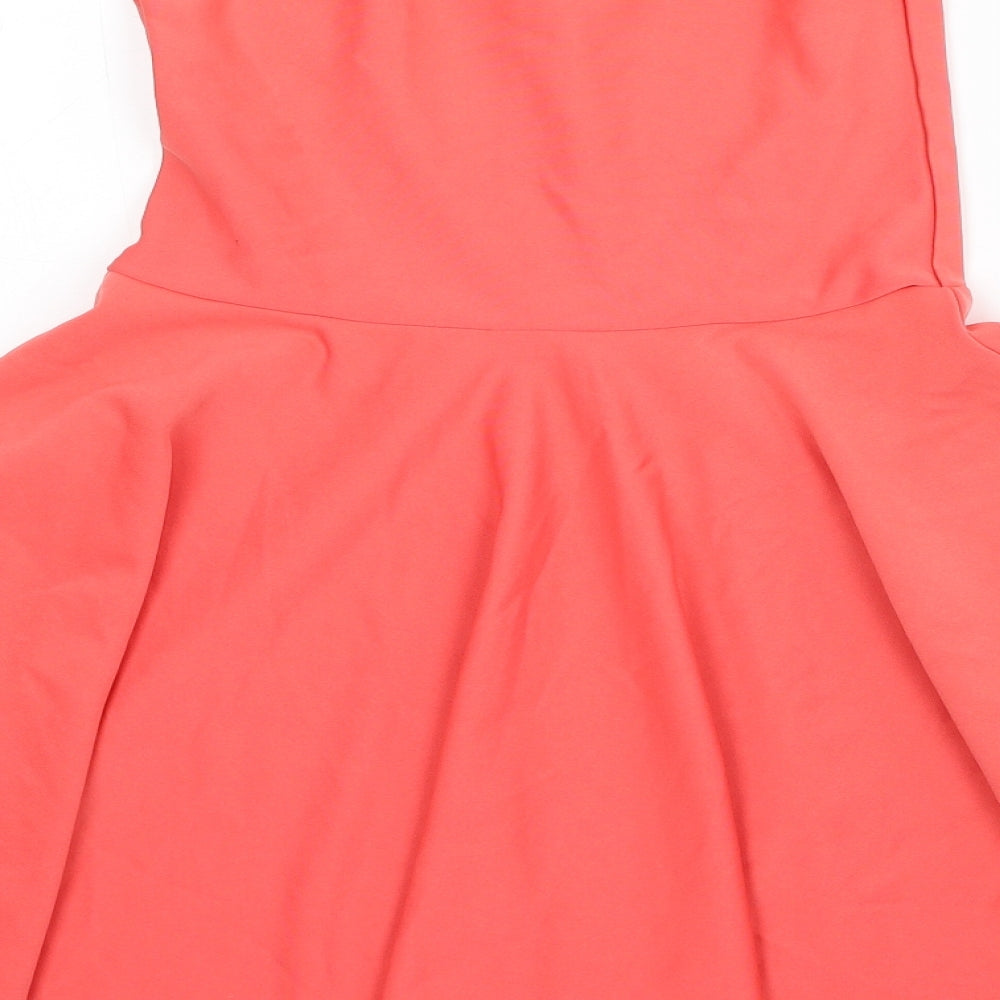 Boohoo Womens Pink Polyester Fit & Flare Size 12 Sweetheart Pullover