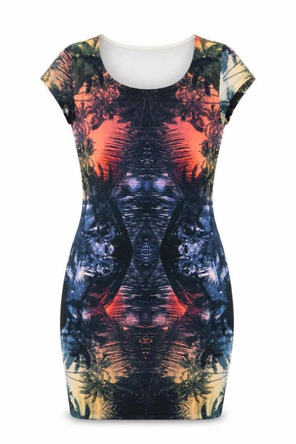 River Island Womens Multicoloured Floral Polyester Bodycon Size 10 Scoop Neck Pullover