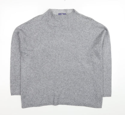 TU Womens Grey Mock Neck Viscose Pullover Jumper Size 14