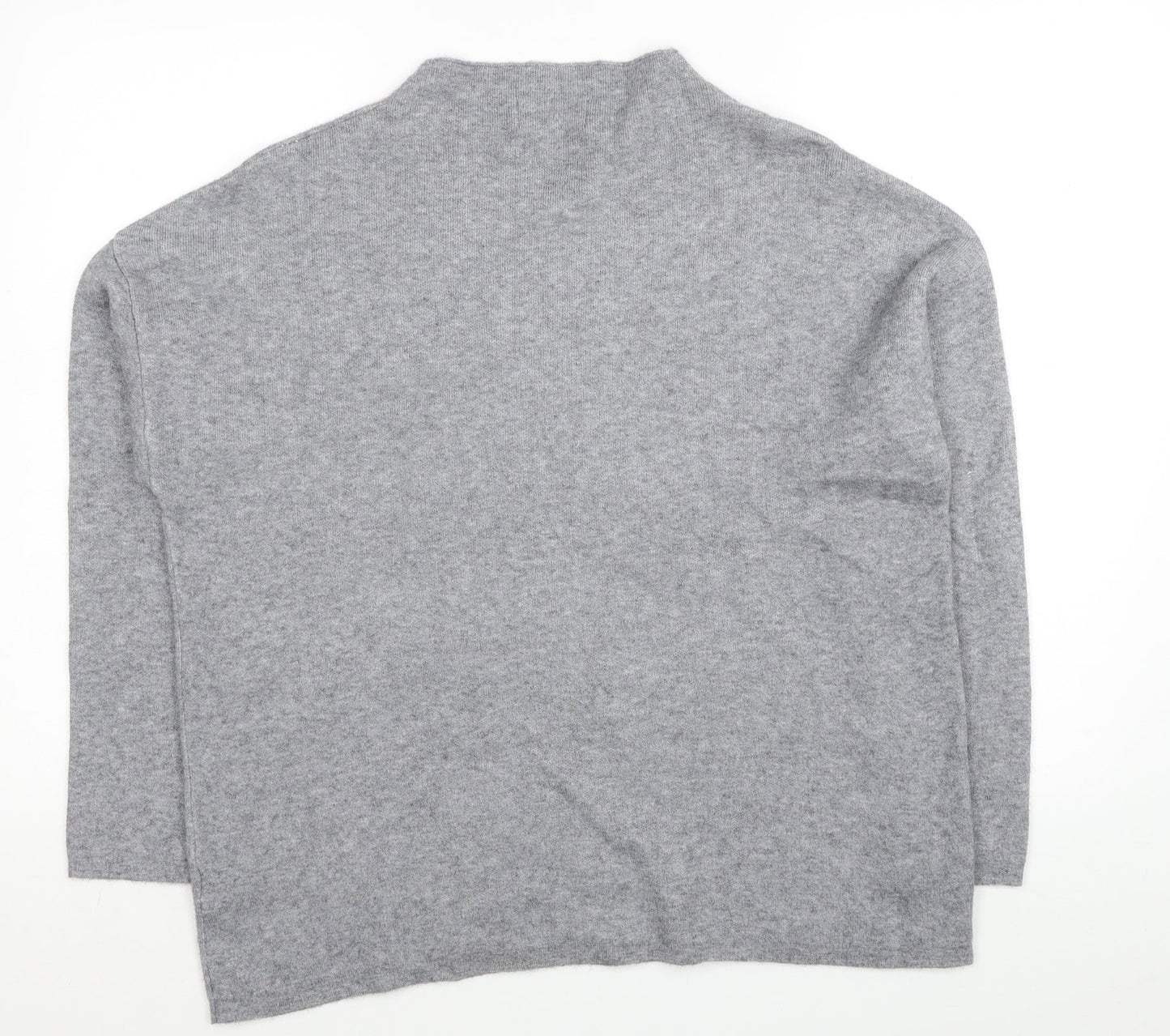 TU Womens Grey Mock Neck Viscose Pullover Jumper Size 14