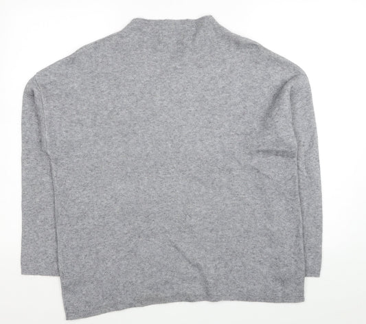 TU Womens Grey Mock Neck Viscose Pullover Jumper Size 14