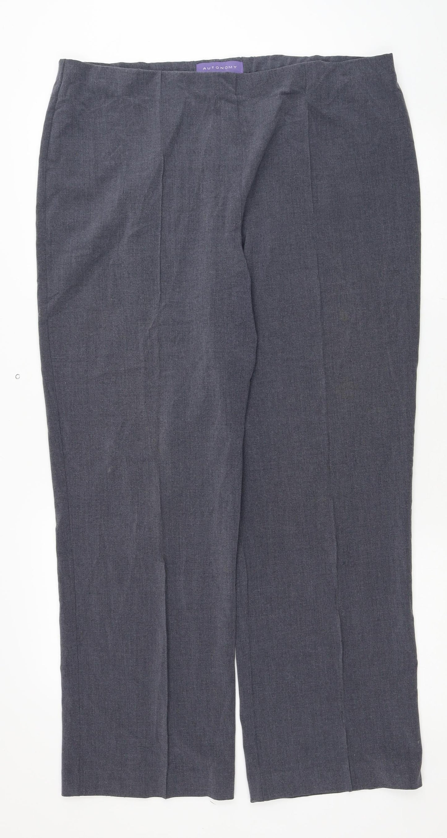 Autonomy Womens Grey Polyester Trousers Size 18 L28 in Regular