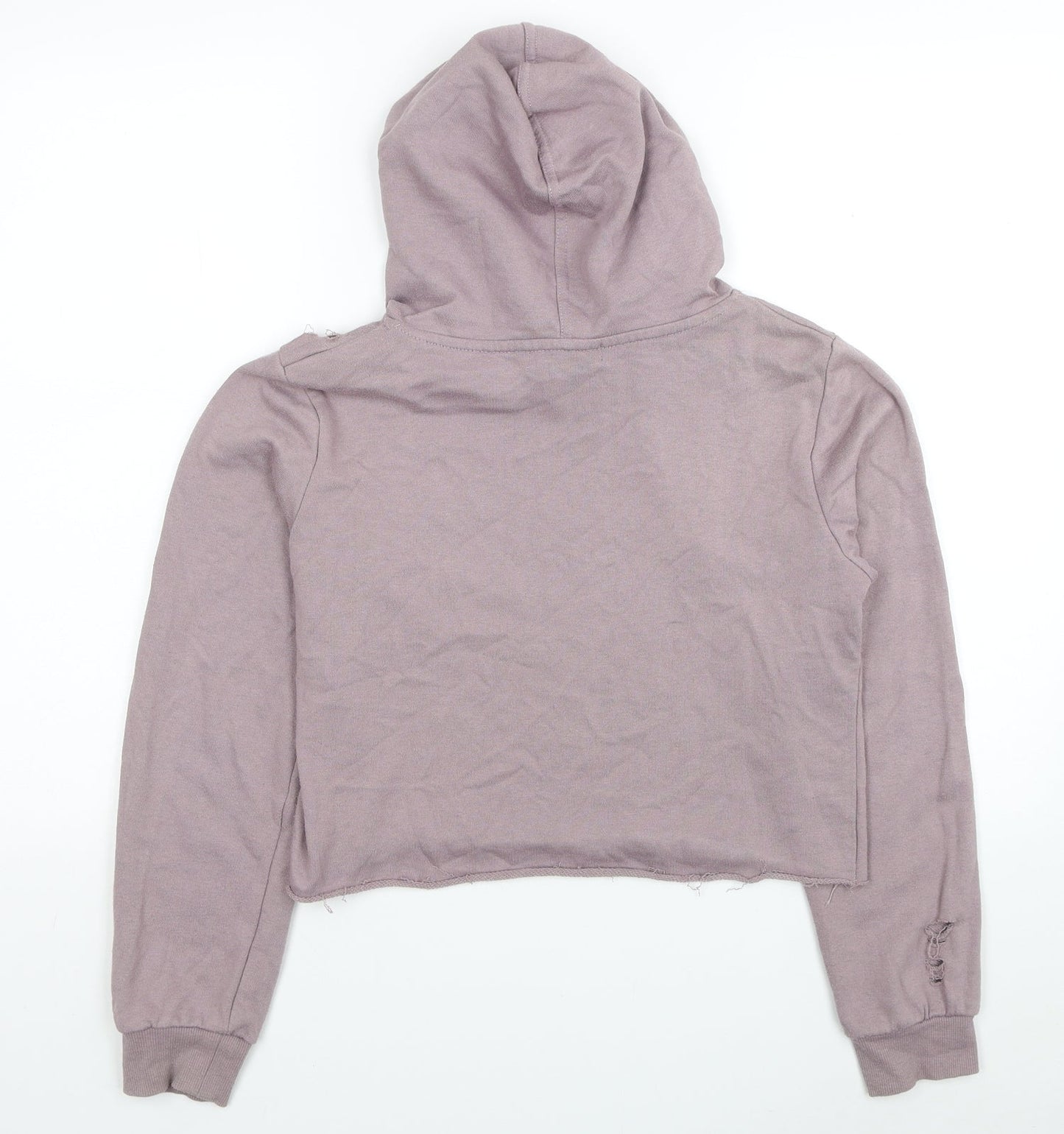 Atmosphere Womens Pink Cotton Pullover Hoodie Size 8 Pullover - Ripped Detail