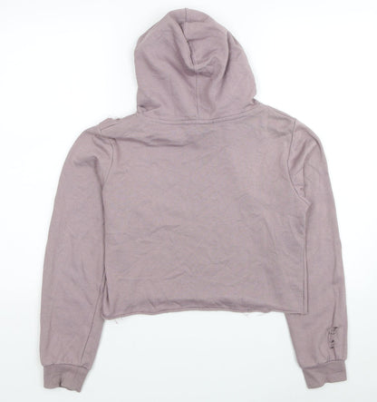 Atmosphere Womens Pink Cotton Pullover Hoodie Size 8 Pullover - Ripped Detail
