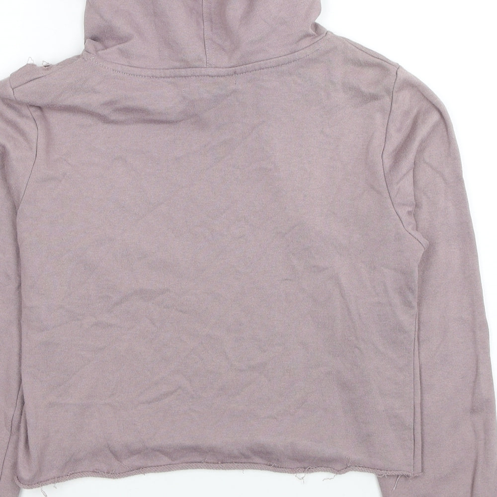 Atmosphere Womens Pink Cotton Pullover Hoodie Size 8 Pullover - Ripped Detail