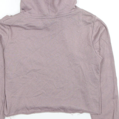 Atmosphere Womens Pink Cotton Pullover Hoodie Size 8 Pullover - Ripped Detail
