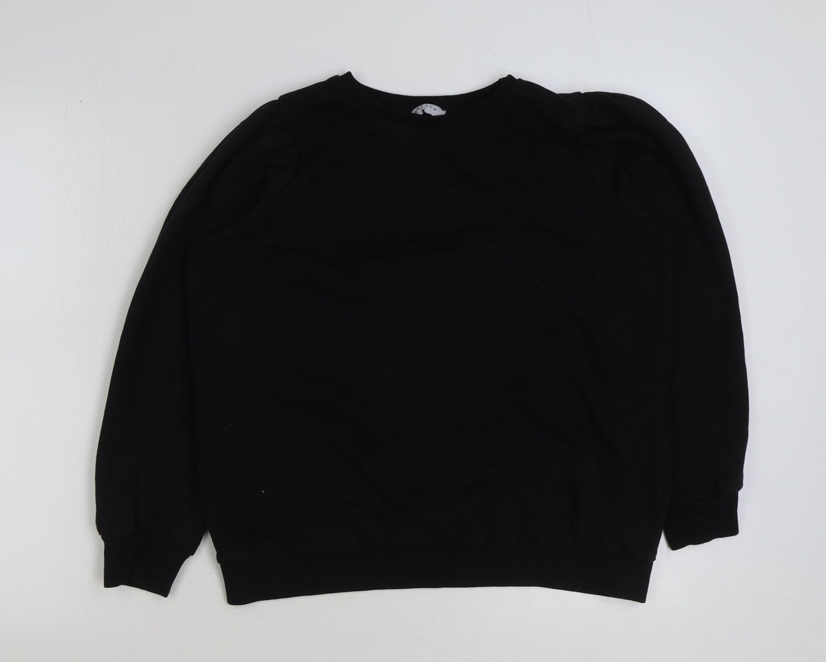 Papaya Womens Black Polyester Pullover Sweatshirt Size 12 Pullover