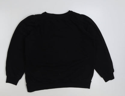 Papaya Womens Black Polyester Pullover Sweatshirt Size 12 Pullover