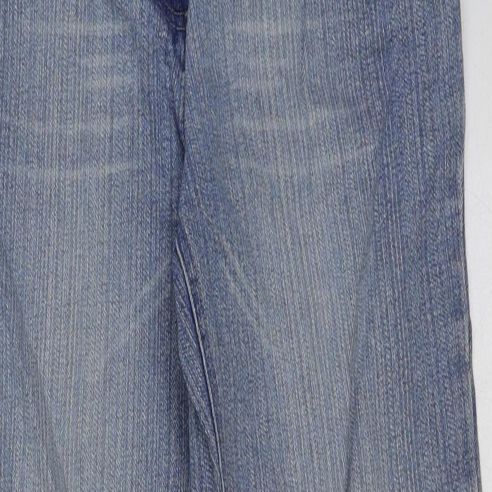 Denim & Co. Womens Blue Cotton Cropped Jeans Size 10 L23 in Regular Button