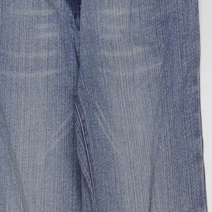 Denim & Co. Womens Blue Cotton Cropped Jeans Size 10 L23 in Regular Button