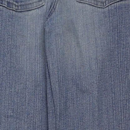 Denim & Co. Womens Blue Cotton Cropped Jeans Size 10 L23 in Regular Button