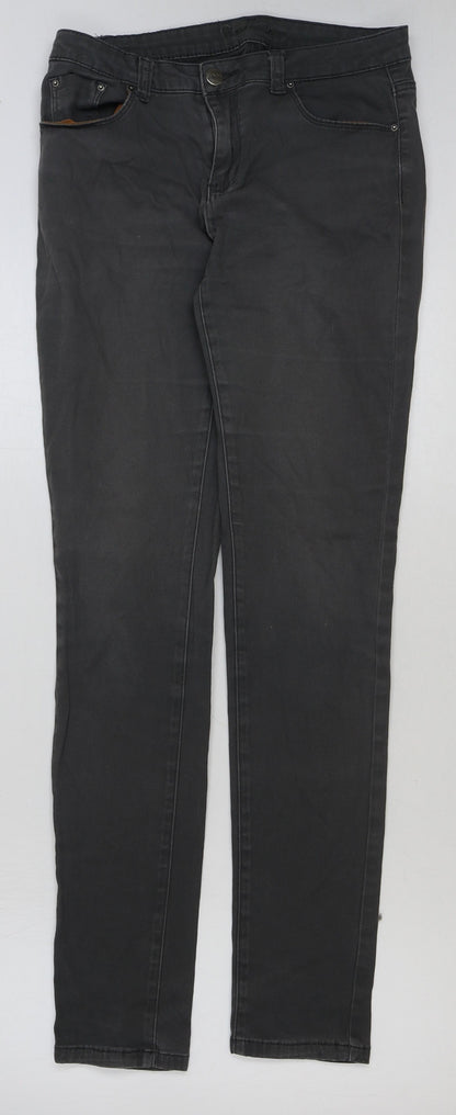 Friendex Mens Grey Cotton Skinny Jeans Size 30 in L31 in Regular Button