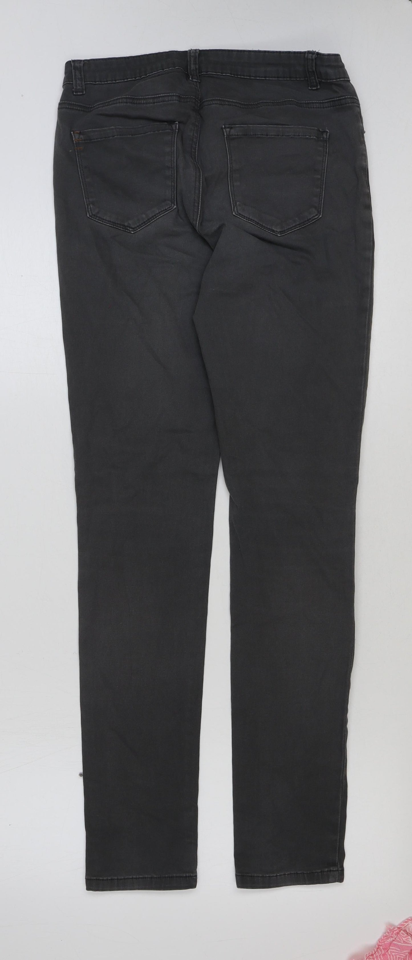 Friendex Mens Grey Cotton Skinny Jeans Size 30 in L31 in Regular Button
