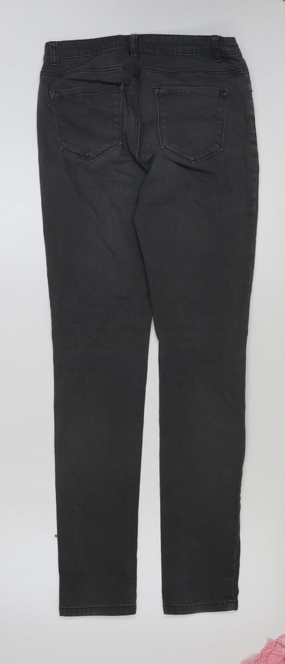 Friendex Mens Grey Cotton Skinny Jeans Size 30 in L31 in Regular Button