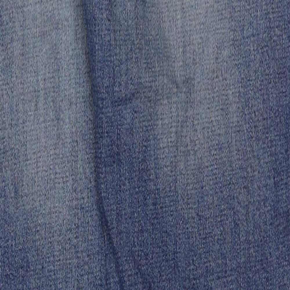 Marks and Spencer Mens Blue Cotton Skinny Jeans Size 30 in L32 in Regular Button