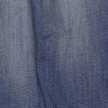 Marks and Spencer Mens Blue Cotton Skinny Jeans Size 30 in L32 in Regular Button