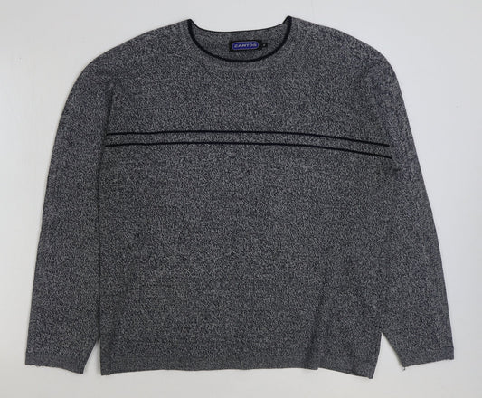 Zantos Mens Grey Round Neck Acrylic Pullover Jumper Size M