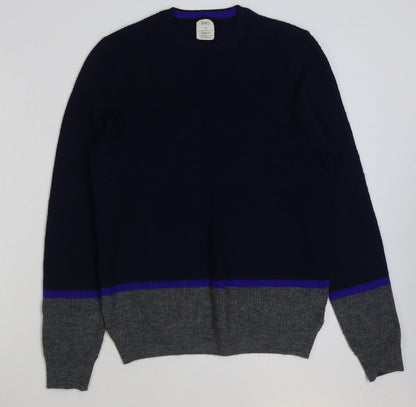 Marks and Spencer Mens Multicoloured Round Neck Polyester Pullover Jumper Size M