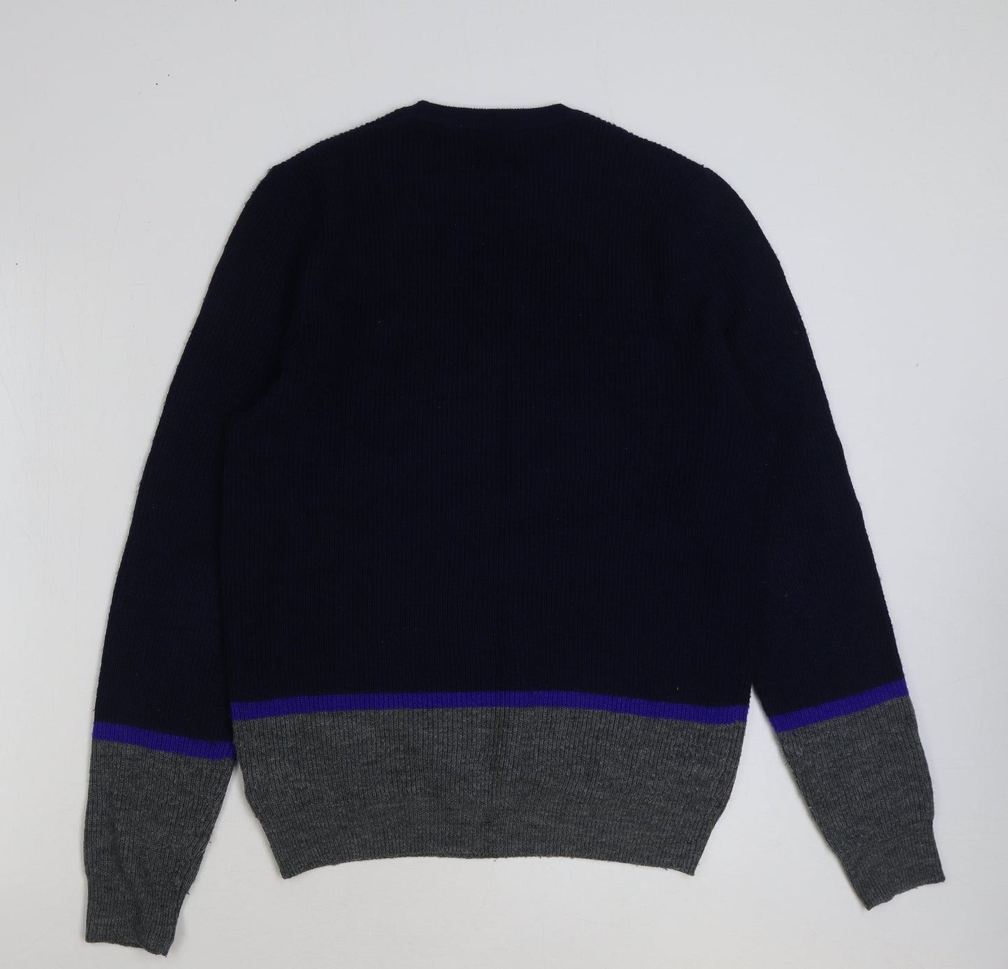 Marks and Spencer Mens Multicoloured Round Neck Polyester Pullover Jumper Size M