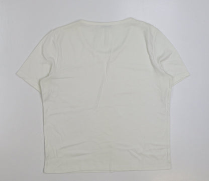 Womens UK Size 14 Poppy White Basic T-Shirt
