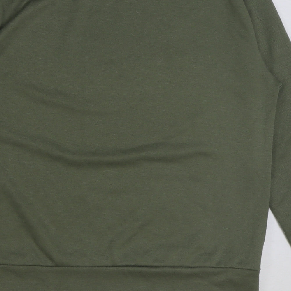 Feeling Womens Green Polyester Pullover Sweatshirt Size M Pullover - Vogue
